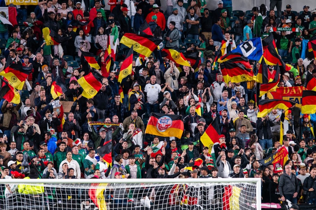 Philadelphia, PA - Germany fans at the friendly match between Germany and Mexico at Lincoln Financial Field on Tuesday, Oct 17, 2023. (Photo by Carl Gulbish/Philadelphia Soccer Now)